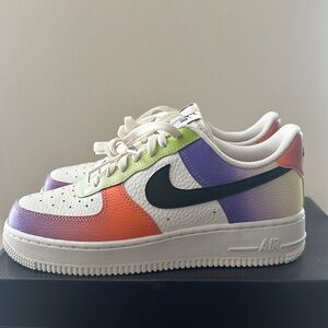 White Ombre Nike Air Force 1. Big Boys size 7.